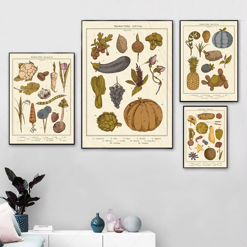 Retro Gaming Japan - Stardew Valley Crops stagionali Poster Retro
