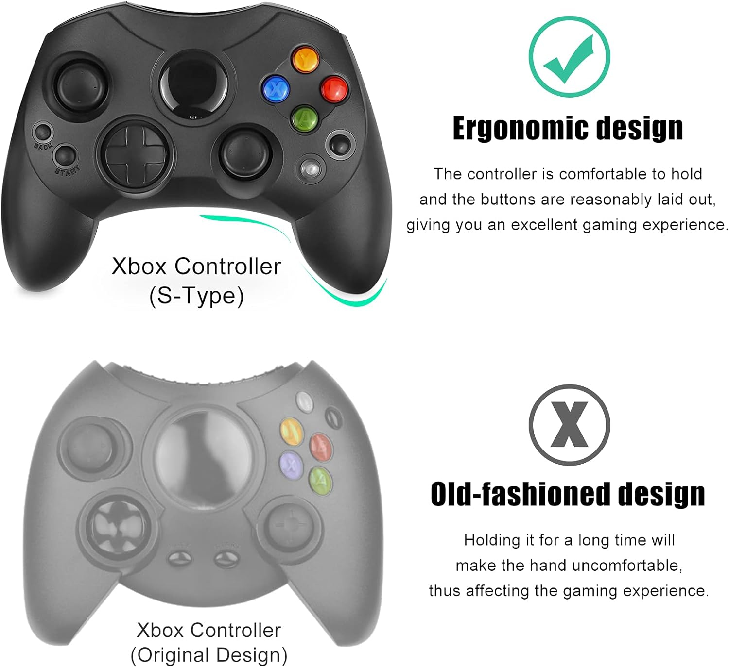 Retro Gaming Xbox One - Controller Xbox S-Type originale cablato Wiresmith