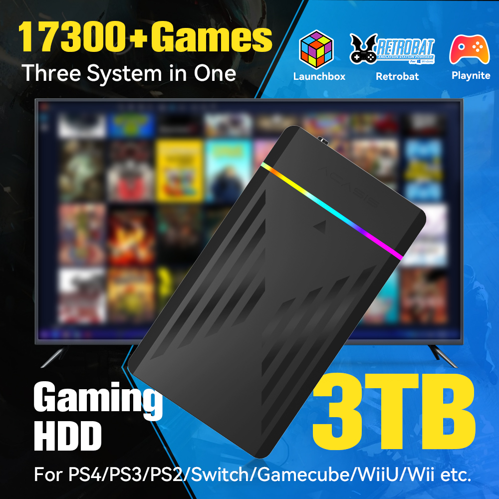 HDD da gioco portatile da 3 TB - Retro Gaming Os recensione e prezzo